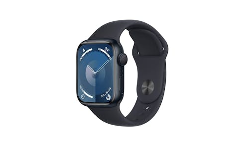 Apple Watch Series 9 GPS 41mm Midnight Aluminum Case with Midnight Sport Band - Small (MR8W3)
