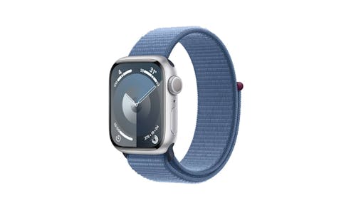 Apple Watch Series 9 GPS 41mm Silver Aluminum Case with Blue Sport Loop - 1.jpg