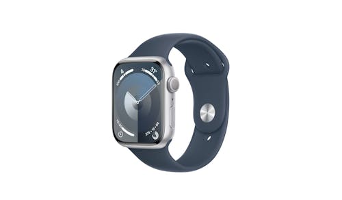 Apple Watch Series 9 GPS 45mm Silver Aluminum Case with Blue Sport Band - 1.jpg