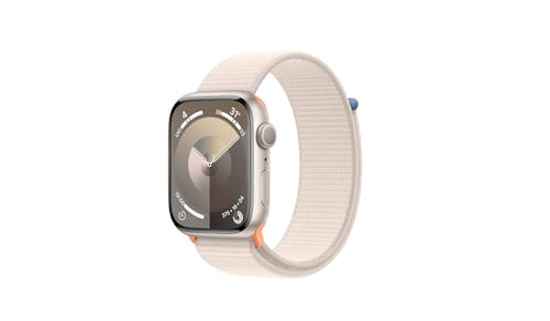 Apple Watch Series 9 GPS 45mm Starlight Aluminum Case with Starlight Sport Loop - 1.jpg
