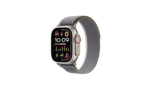 Apple Watch Ultra 2 GPS + Cellular 49mm Titanium Case with Green/Grey Trail Loop - Large (MRF43)