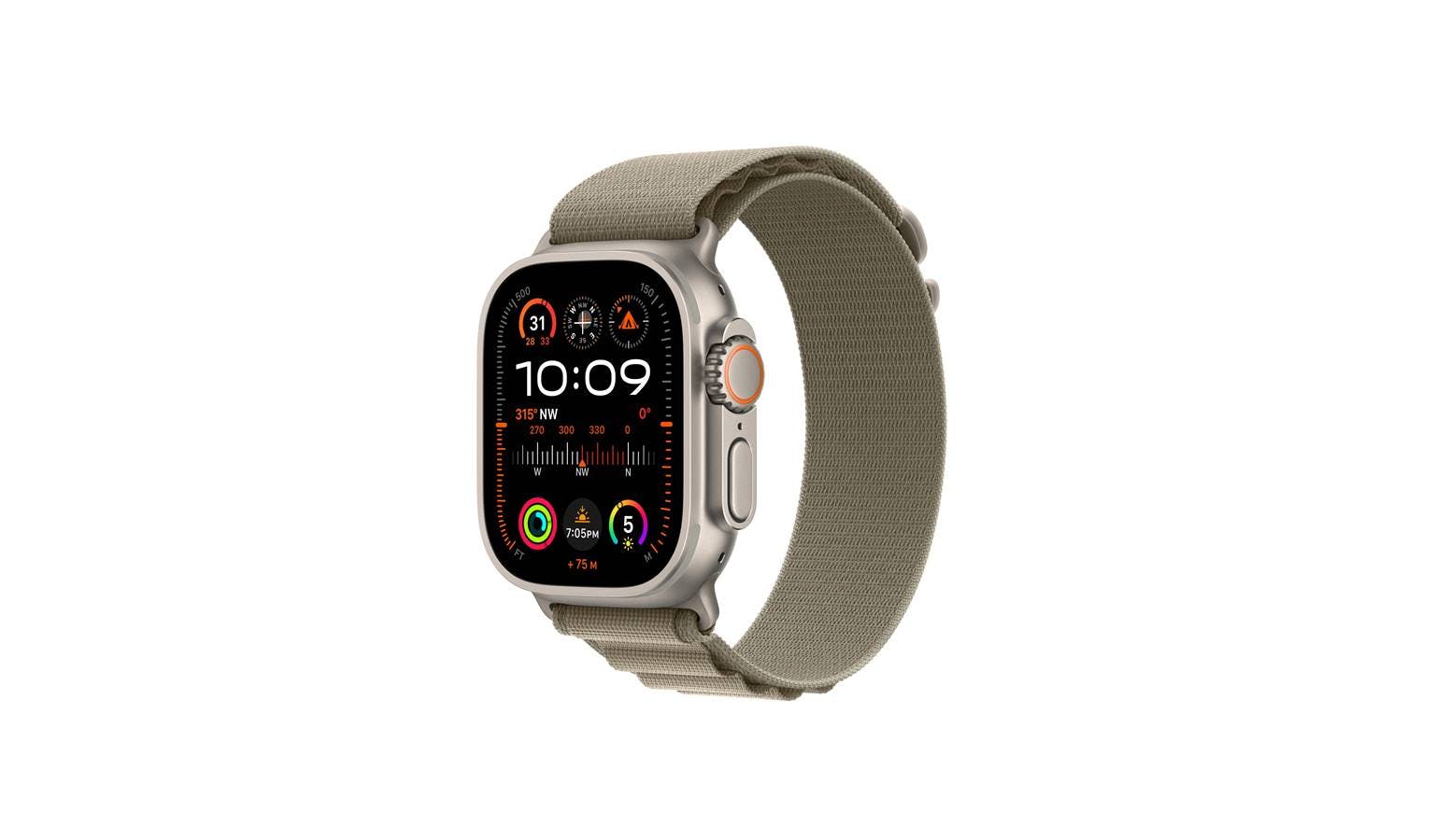 Apple Watch Ultra GPS Cellular 49mm Titanium Case with Olive