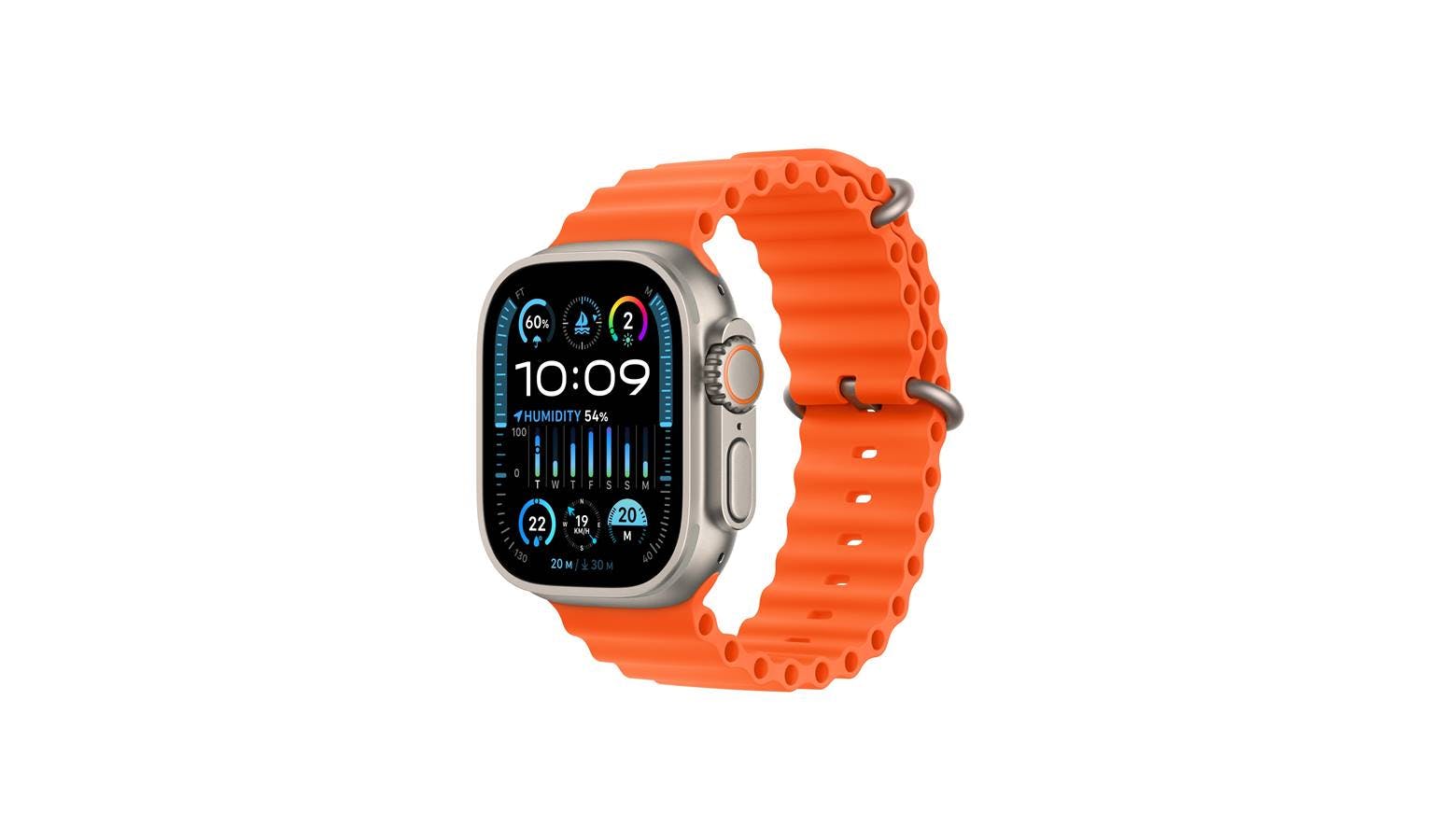 Apple Watch Ultra 2 [GPS + Cellular 49mm] Smartwatch with Rugged Titanium  Case & Orange Ocean Band. Fitness Tracker, Precision GPS, Action Button