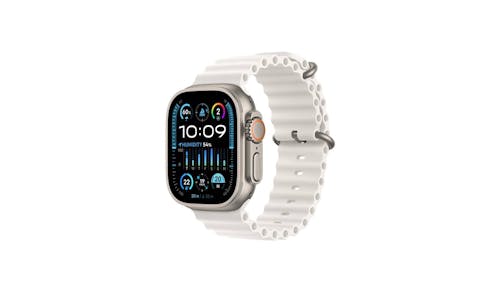 Apple Watch Ultra 2 GPS + Cellular 49mm Titanium Case with White Ocean Band - (MREJ3)