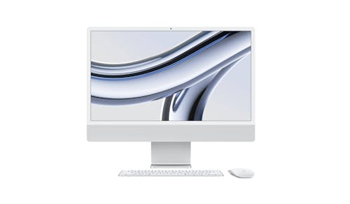 Apple iMac with 4.5K Retina (MQRK3) M3 8 Core adn 10 Core 24-Inch (512GB SSD) - Silver