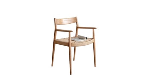 Solid Ash Wood Armchair With Rope Weaving Seat.jpg