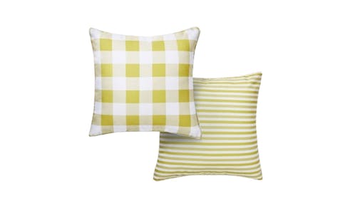 Checkmate Outdoor Cushion 50x50cm - Yellow & White.jpg