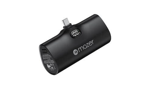Mazer Mini M-Pocket5.0C-BK 5000mAh Direct-Charge USB-C Power Bank - Black