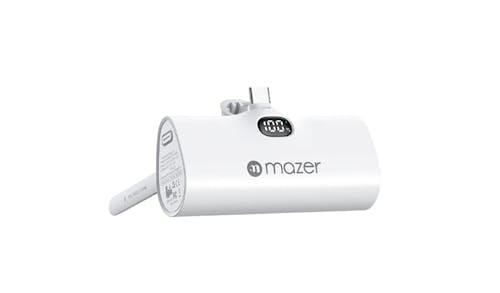 Mazer Mini M-Pocket5.0C-WH 5000mAh Direct-Charge USB-C Power Bank - White