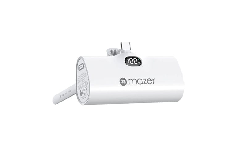 Mazer Mini M-Pocket5.0C-WH 5000mAh Direct-Charge USB-C Power Bank - White