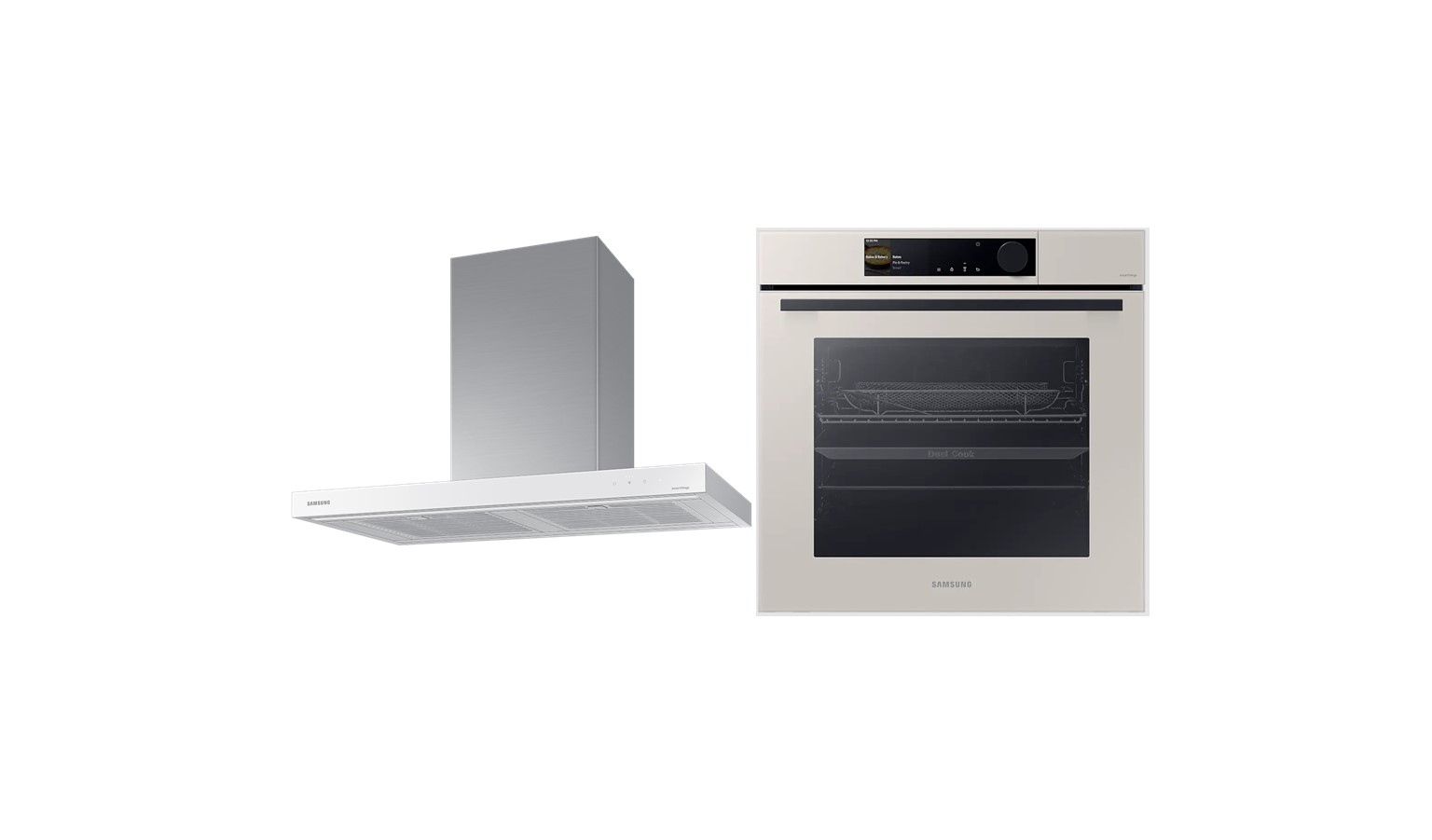 Samsung F-NK36CB-NV7B6 Bespoke 90cm Wall-mount Hood + 76L Bespoke Built-In Oven