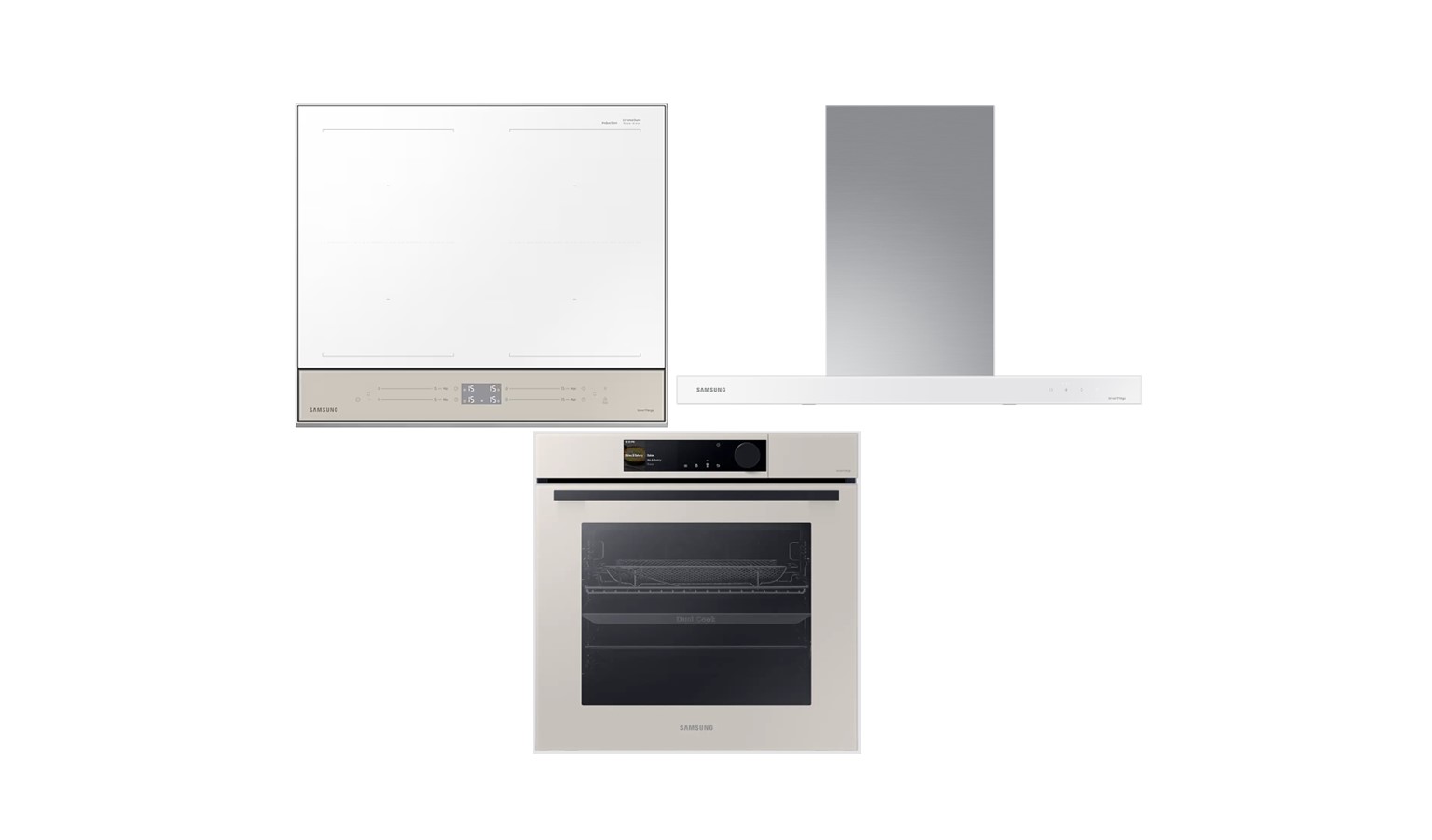 Samsung F-NZ64NK36NV7B 60cm Bespoke Induction Hob + Bespoke 90cm Wall-mount Hood + 76L Bespoke Built-In Oven