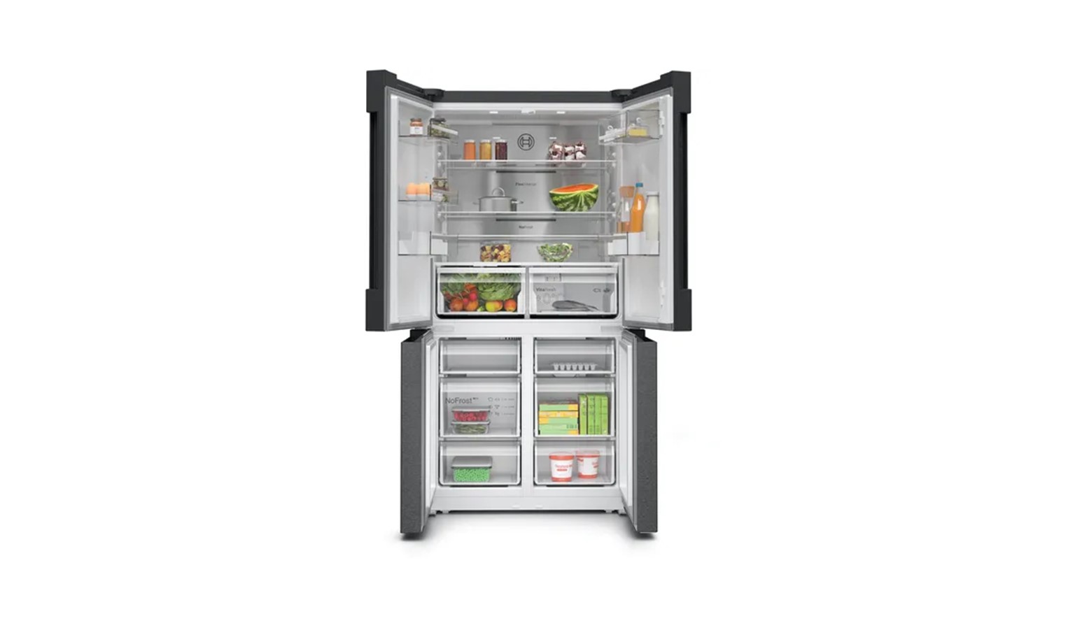 Bosch FN96AXEA Series 6 French Door Bottom Fridge - Black Stainless Steel_1