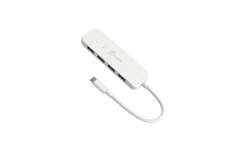 j5 Create Eco-Friendly USB-C® to 4-Port Type-A Gen 2 Hub - White