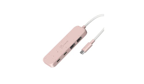 j5 Create Eco-Friendly USB-C to 4-Port Type-C & Type-A Gen 2 Hub - Rose