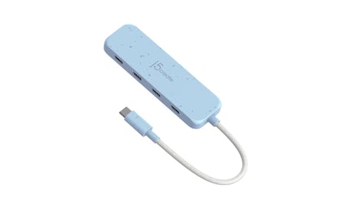J5 Create Eco-Friendly USB-C® to 4-Port Type-C Gen 2 Hub - Cyan