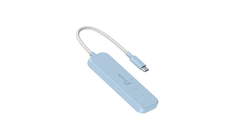 J5 Create Eco-Friendly USB-C® to 4-Port Type-C & Type-A Gen 2 Hub - Cyan