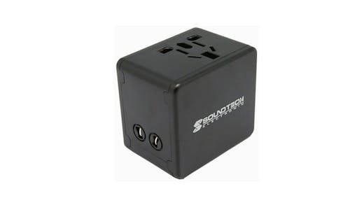 Soundteoh TA-125 Travel Adaptor with 2.4A Smart USB - Black
