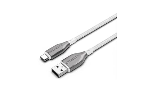 Cygnett CY4682 1M USB C to USB A Armoured Cable - White