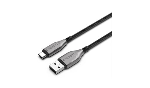 Cygnett CY4683 2M USB C to USB A Armoured Cable - Black