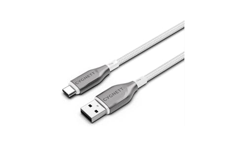 Cygnett CY4686 3m USB C to USB A Armoured Cable - White