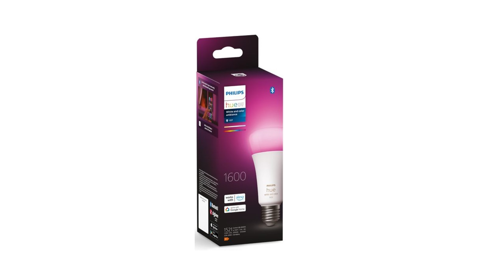 Philips Hue A67 E27 white and color ambiance Smart Bulb - White