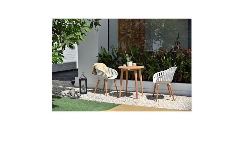 SCLG Home Collection Nassau Outdoor Carver Easy Chair - White-1