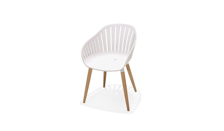 Home Collection Nassau Outdoor Carver Easy Chair - White/Metal Legs