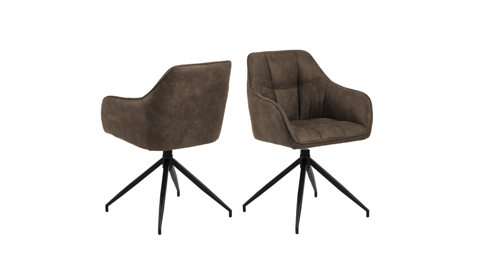 Urban Brenda Swivel Dining Chair With Armrest - Light Brown