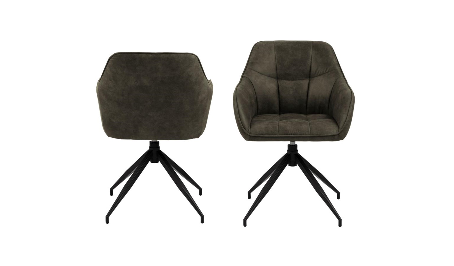 Urban Brenda Swivel Dining Chair With Armrest - Olive Green