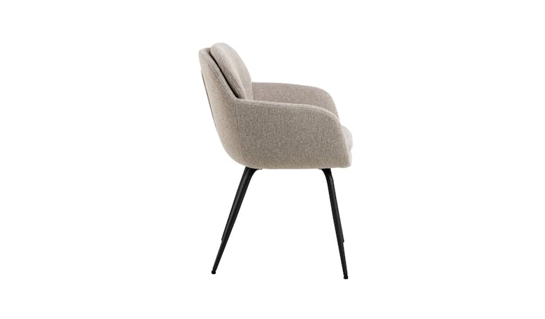 Urban Dora Fabric Dining Chair With Armrest- Beige_5