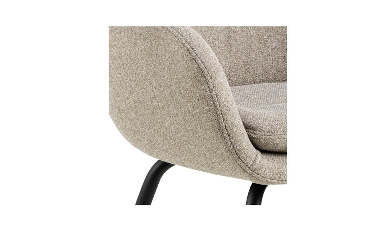 Urban Dora Fabric Dining Chair With Armrest- Beige_7