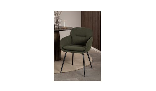 Urban Dora Fabric Dining Chair With Armrest - Green