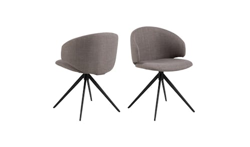 Urban Ella Fabric Swivel Dining Chair - Light Grey Brown