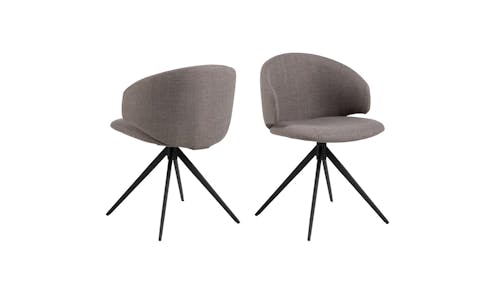 Urban Ella Fabric Swivel Dining Chair - Light Grey Brown