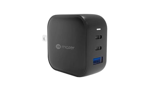Mazer GAN66W PD66W Wall Charger with Travel Pins - Black