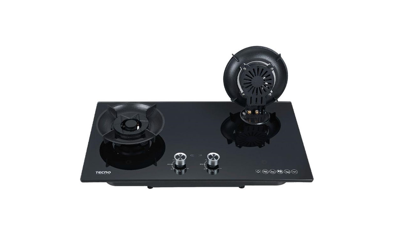 Tecno 76cm Flip-up Burner Tempered Glass Hob with Timer (T-762FLIP-T)