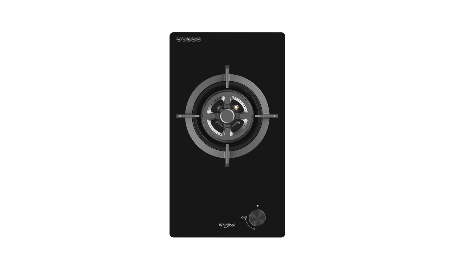 Whirlpool 30cm 1 Burner Built-In Gas Hob (PUB) - Black Glass (GWG3010TS)