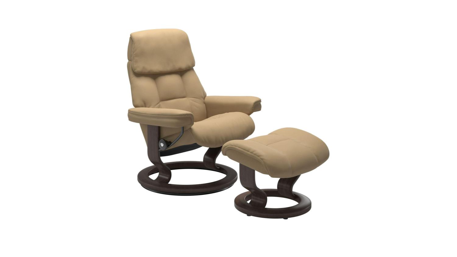 Stressless Ruby Classic Base Recliner with Footstool (Sand-Wenge).jpg