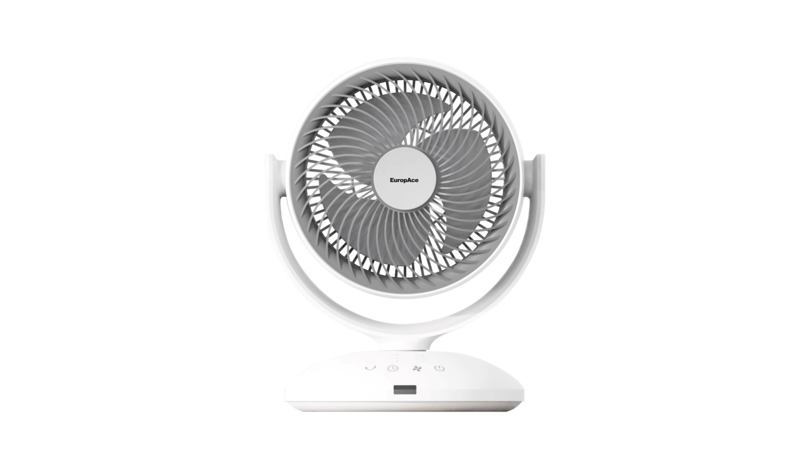 EuropAce 7-Inch Desk Fan with Digital Control - White (EDF3731DWH)