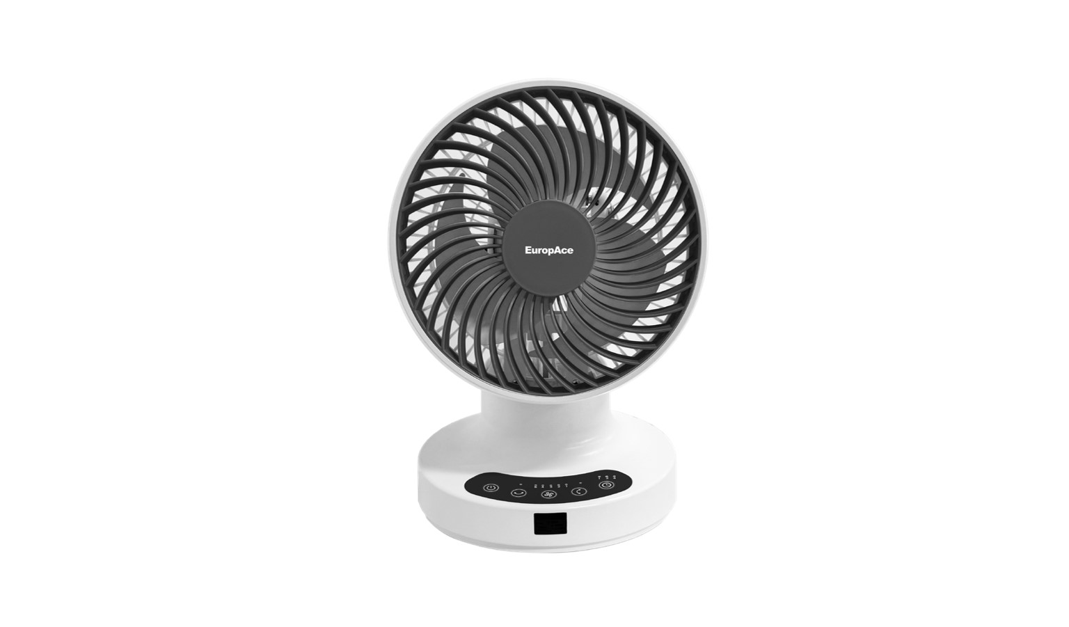 EuropAce 7-Inch Desk Fan with Digital Control - White (EDF5731DWH)