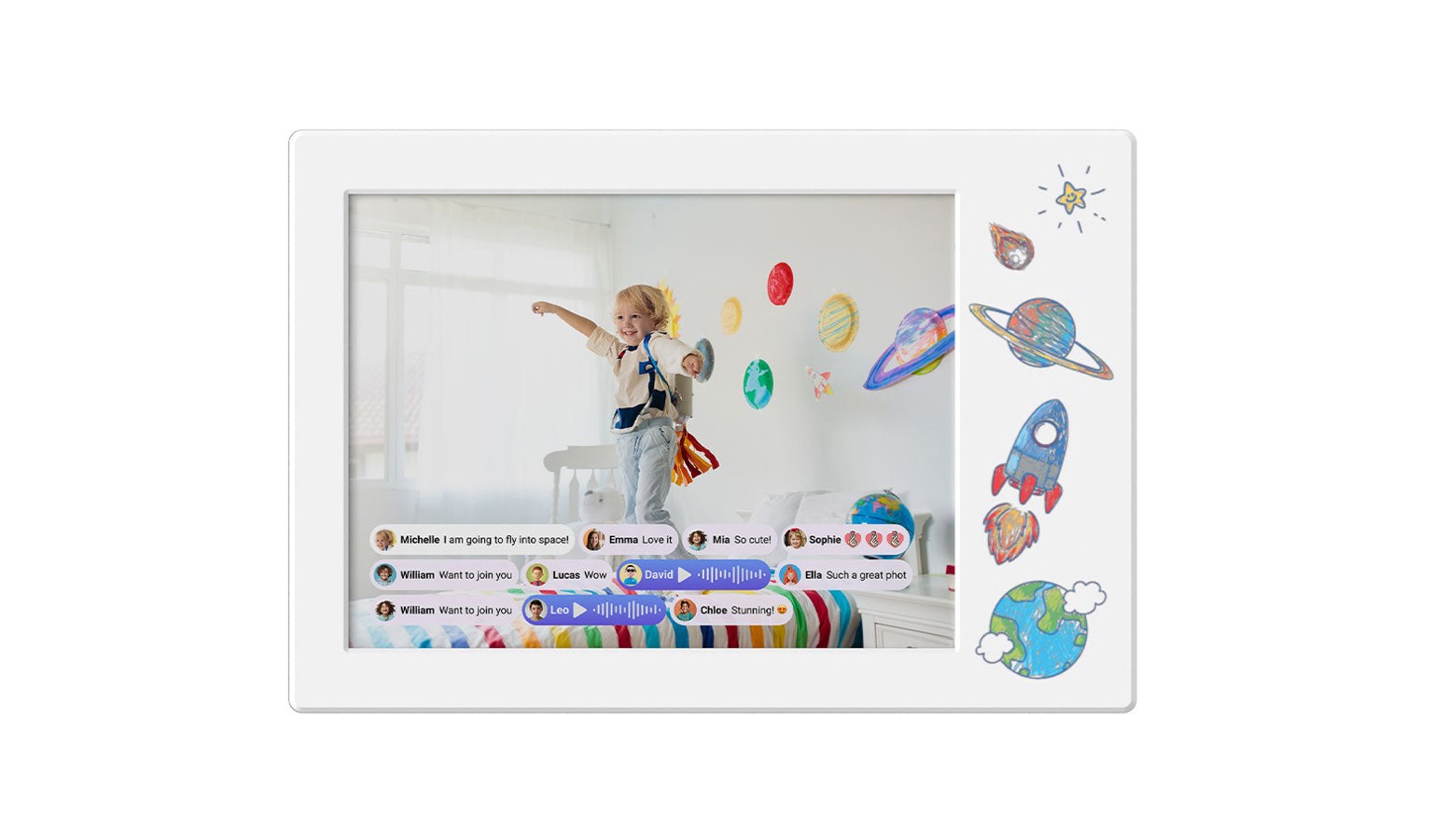 myFirst 9-Inch Digital Photo Frame Doodle - White (FF0901SA-WE01)