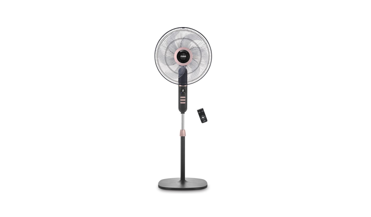 NNIO 16-inch Stand Fan with Remote - Black and Rose Gold (N1670SFR)
