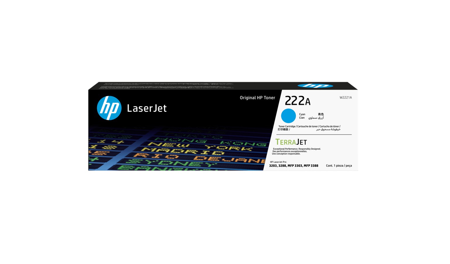 HP 222A Original LaserJet Toner Cartridge - Cyan (W2221A)