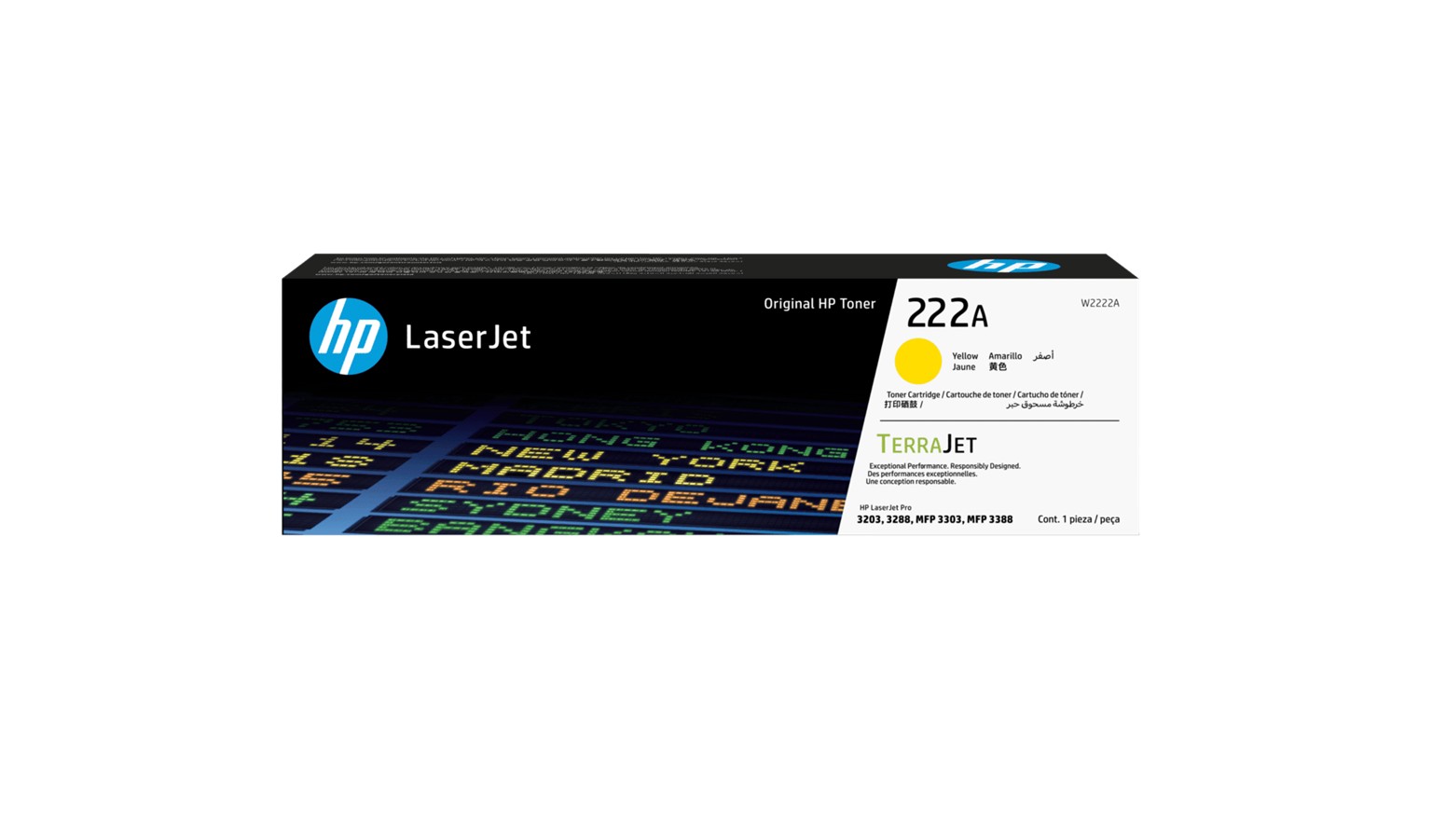 HP 222A Original LaserJet Toner Cartridge - Yellow (W2222A)