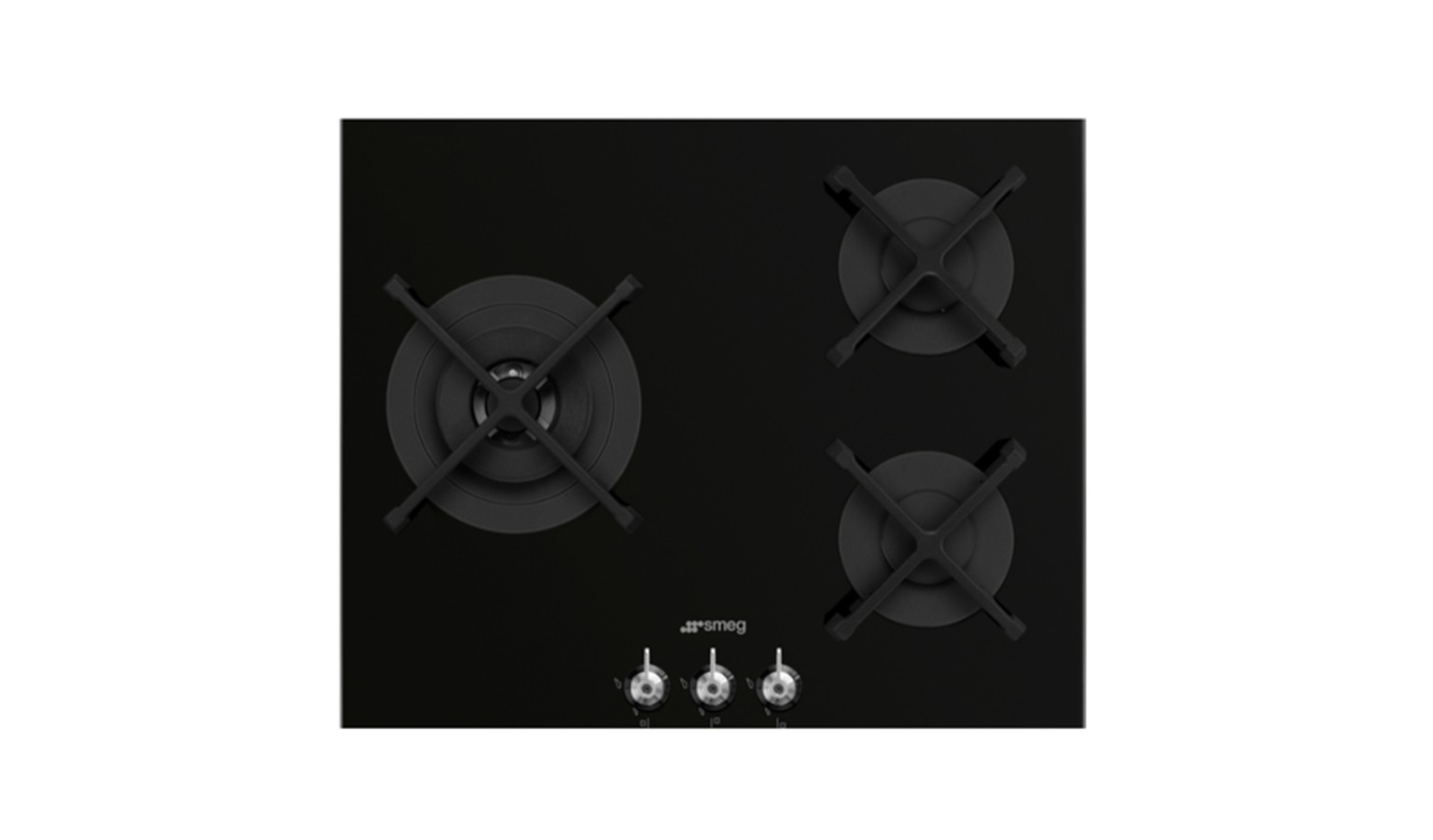 Smeg 60cm Gas Hob with 3 Burners - Black (PV363LN)