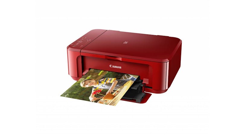 Canon PIXMA MG-3670 All-in-One Printer - Red (Side View)