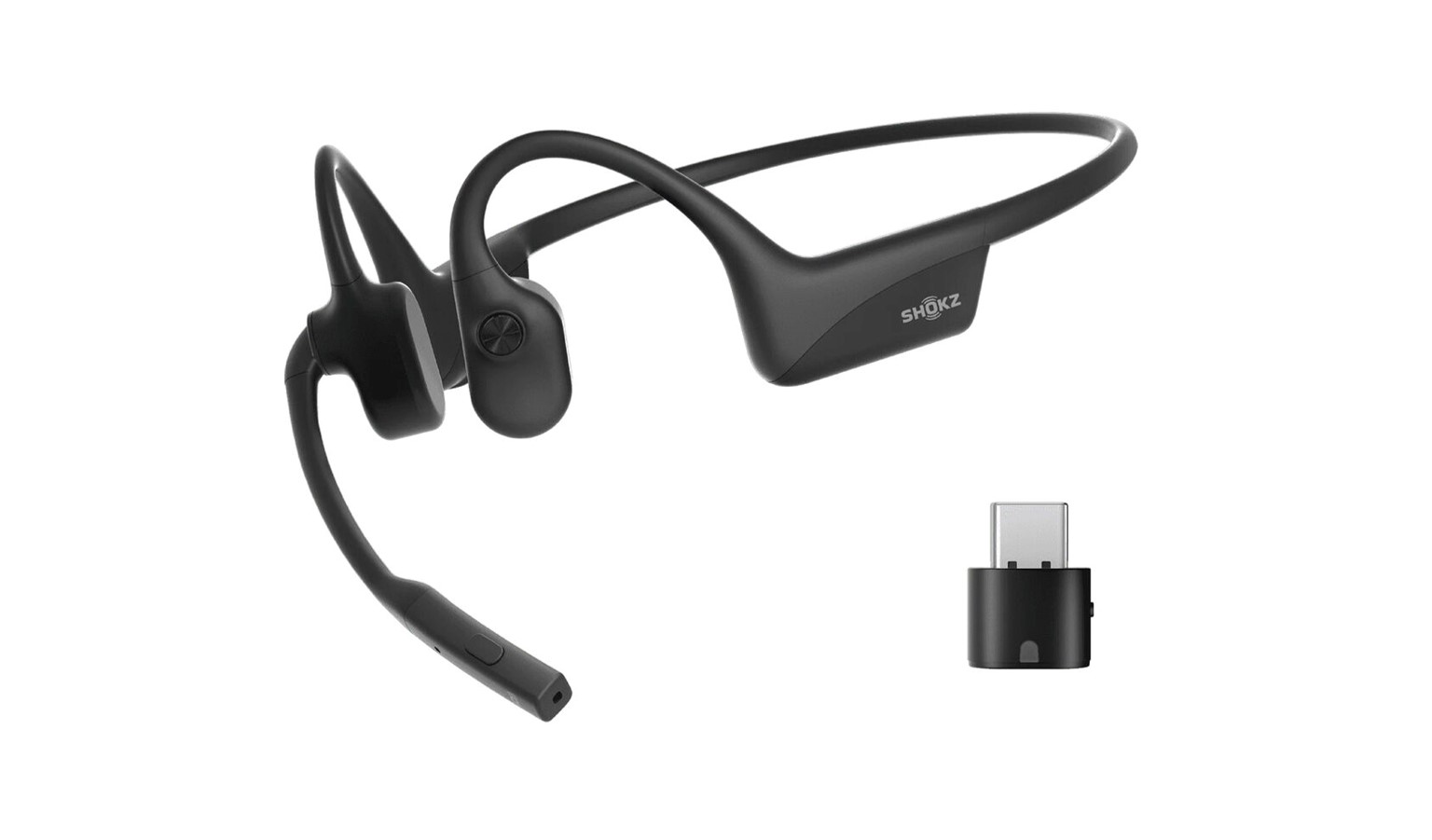 Shokz OpenComm2 UC USB-C Dongle Wireless Headset - Black (C120-AC-BK)