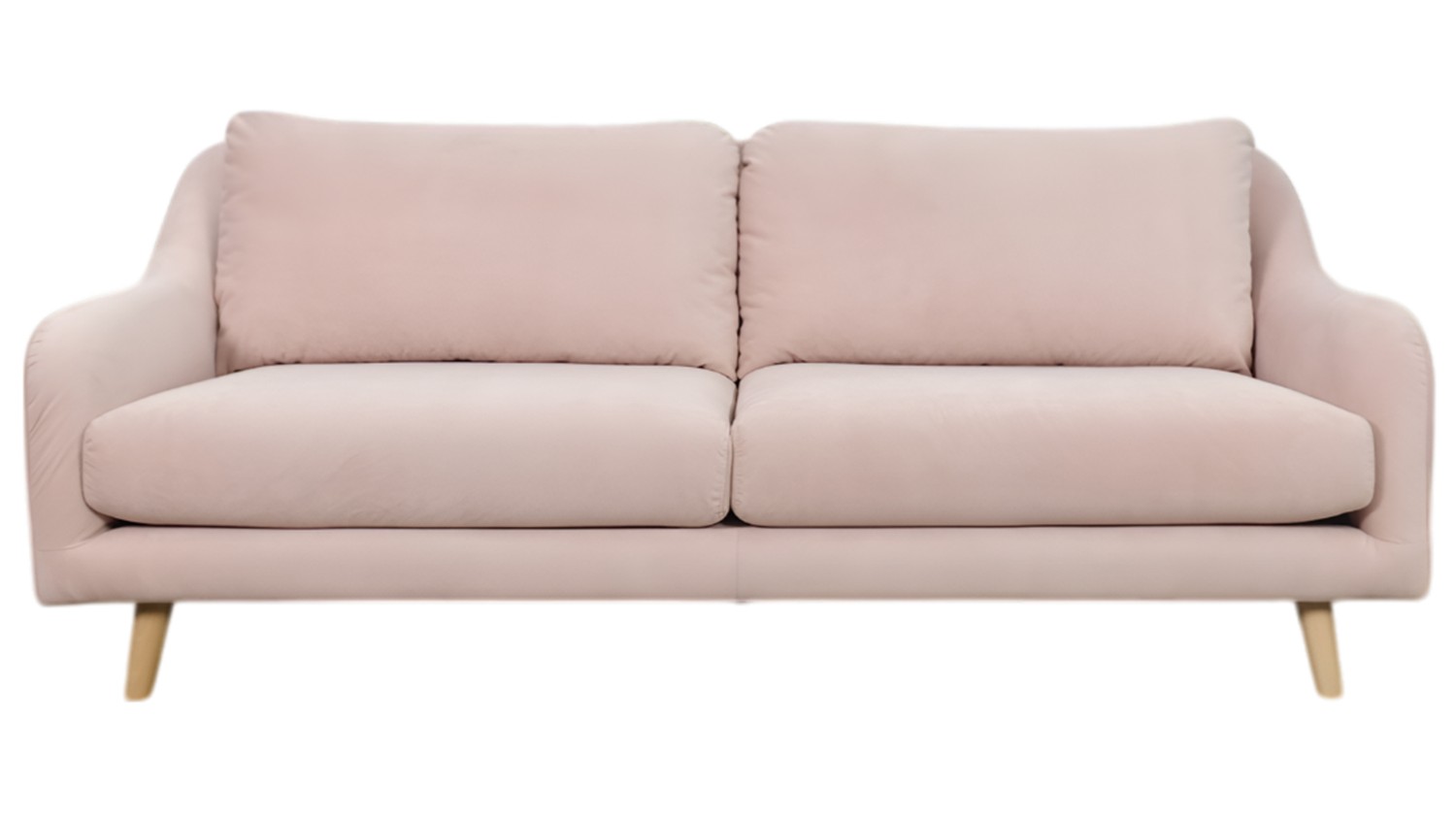 Hilker Lynn 3 Seater Stain Away Fabric Sofa with Oak Leg - Plush Petal