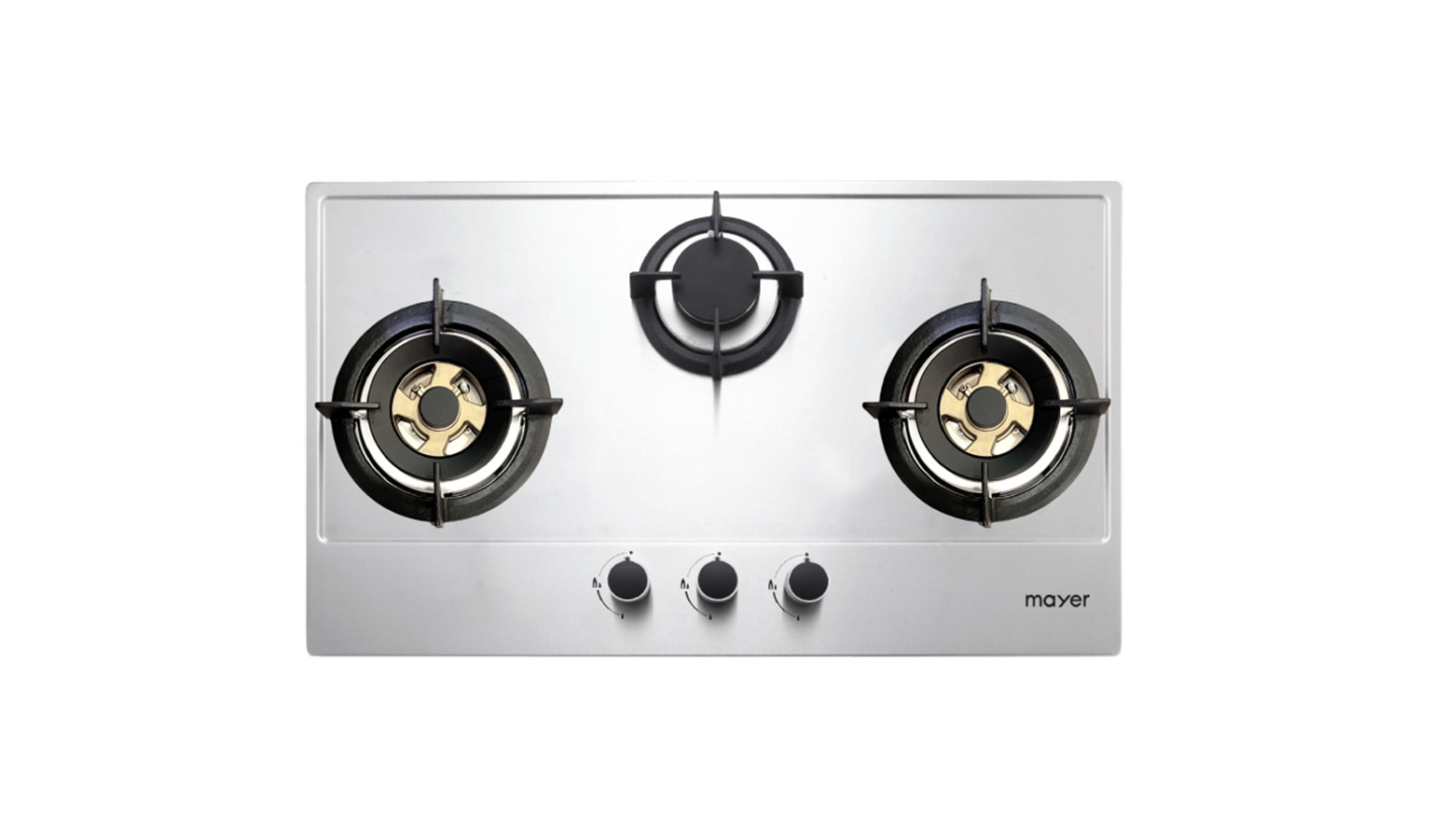 Mayer 75cm 3 Burner LPG Gas Hob - Stainless Steel (MMSS773HI-SS)